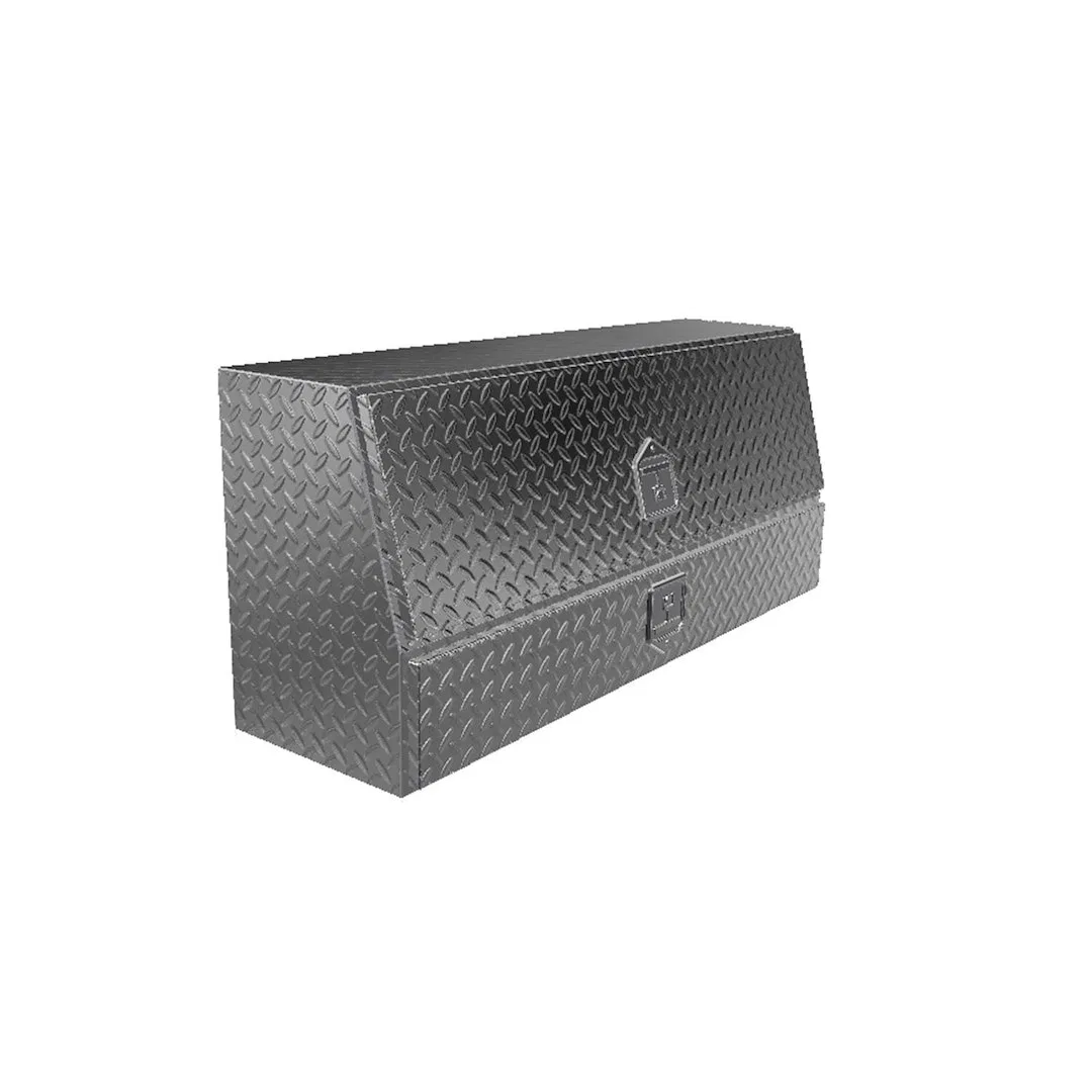 80-TBS200-48-BD – WESTIN Tool Box, TopSider Flip Up Top Door/ 2 Bottom Drawers Diamond Tread Polished Aluminum 48 Inc...